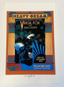 David Byrd Signed Virgil Fox Fillmore Concert Poster