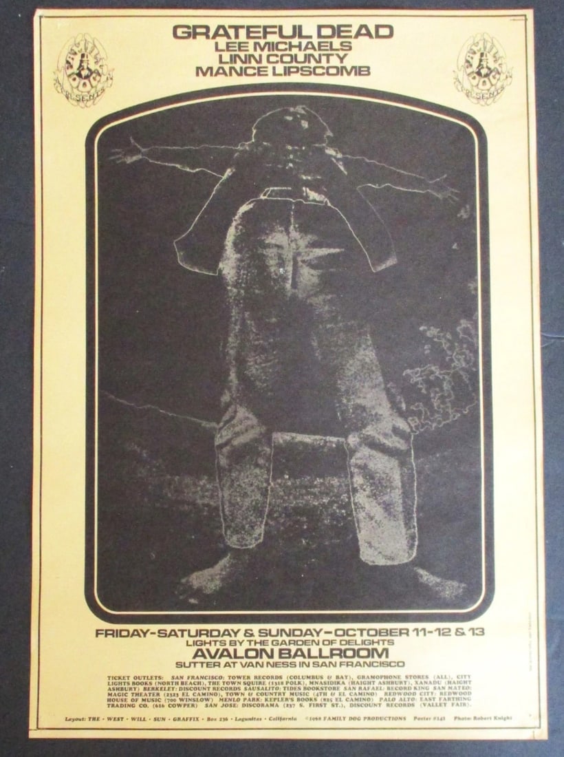 Grateful Dead 1968 Avalon Ballroom Concert Poster 1st Printing (1 of 1)