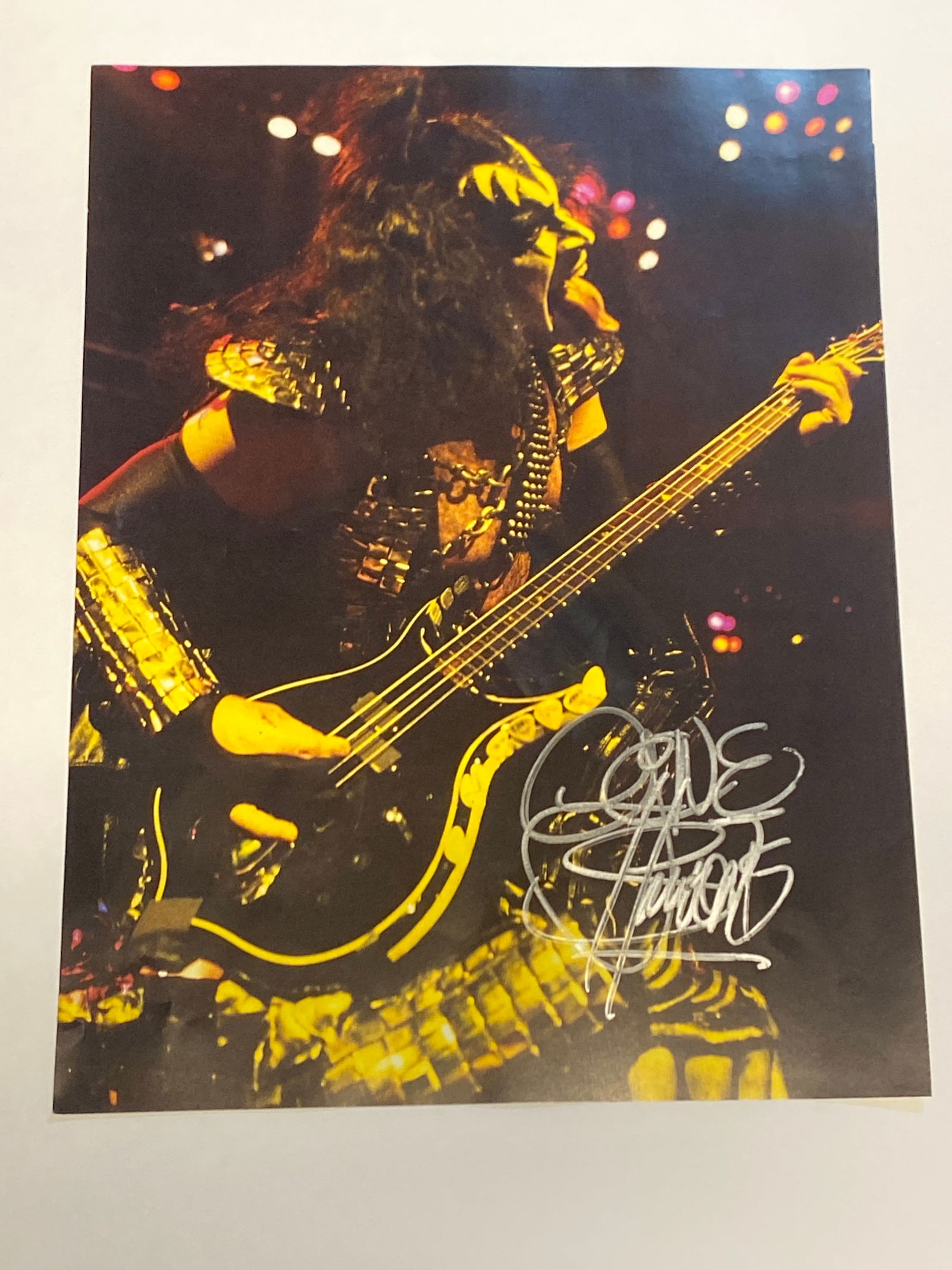 Gene Simmons Autographed Kiss Poster: Poster probably came out of a concert program measures 14x10