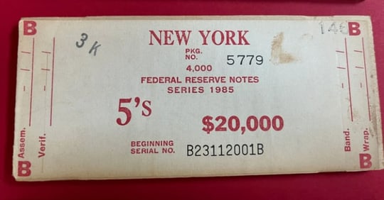 Federal Reserve Note New York Brick Plate Blocks
