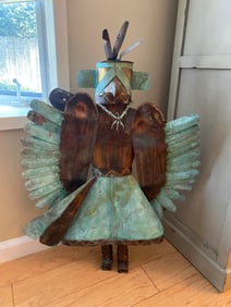 Antique Native American Hopi Copper Kachina Statue