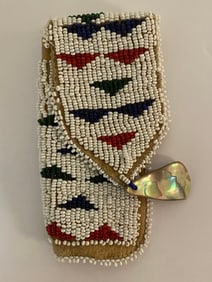 Antique Native American Plains Indians Beaded Knife Sheath