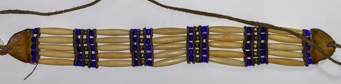 Antique Native American Plains Indian Bone Choker Necklace