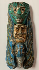 Antique Alaska Inuit Hand Carved Wood Totem