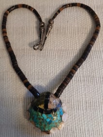 Santo Domingo Native American Heishi Mosaic Tortoise Shell Necklace