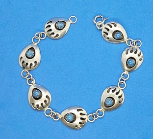 Zuni Native American Silver & Turquoise Bracelet