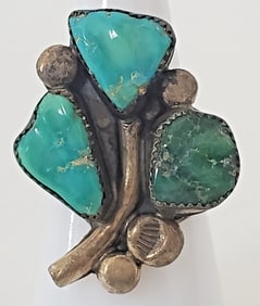 Antique Native American Sterling Silver Turqouise Rings