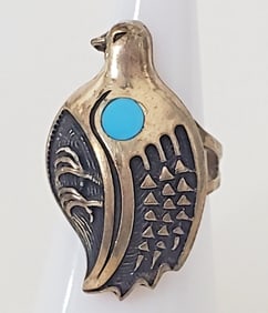Antique Native American Sterling Silver Turquoise Rings