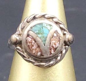 Antique Native American Sterling Silver Turquoise Ring