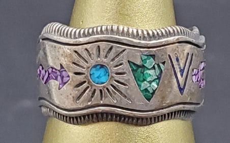 Antique Native American Sterling Silver Turquoise Ring