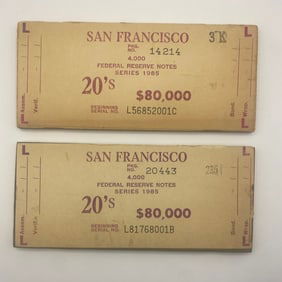 Federal Reserve Note San Francisco Brick Plate Blocks