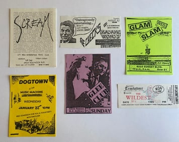 1980's Punk Rock Concert Flyers