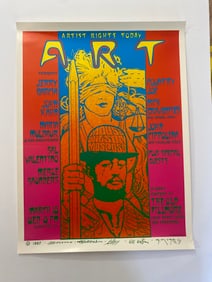 Jerry Garcia John Kahn 1987 Artist Rights Concert Poster