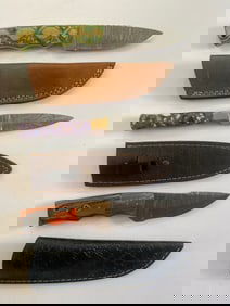 Vintage Damascus Steel Knife Lot