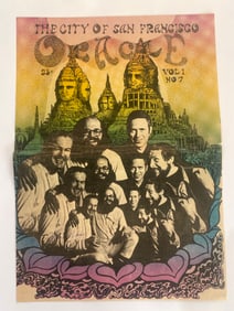 Timothy Leary Signed SF Oracle 1967 First Issue Cover