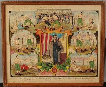 John L. Sullivan 1889 Boxing Lithograph Poster