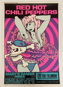 Red Hot Chili Peppers 1989 Concert Poster signed by Frank Kozik