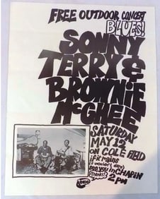 Sonny Terry & Brownie McGhee 1973 Concert Poster 1st Printing