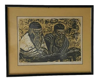 Original Irving Amen The Jewish Scholars pencil signed lithograph