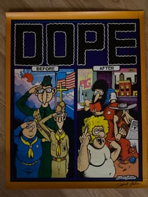 Gilbert Shelton Signed Dope 1960's Poster