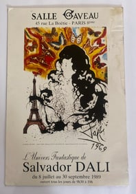 Dali 1989 Paris Fantastic Universe Exhibit Poster 1st Printing