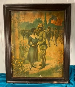 1918 WWI Recruitment Poster Black Americana 'COLORED MAN IS NO SLACKER'