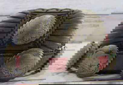 Antique Native American Navajo Buffalo Nickel Concho Belt