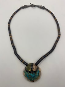 Antique Navajo Silver & Turquoise Necklace
