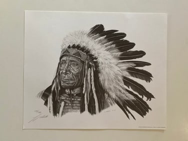 Franz Marktl Signed Native American Lithograph
