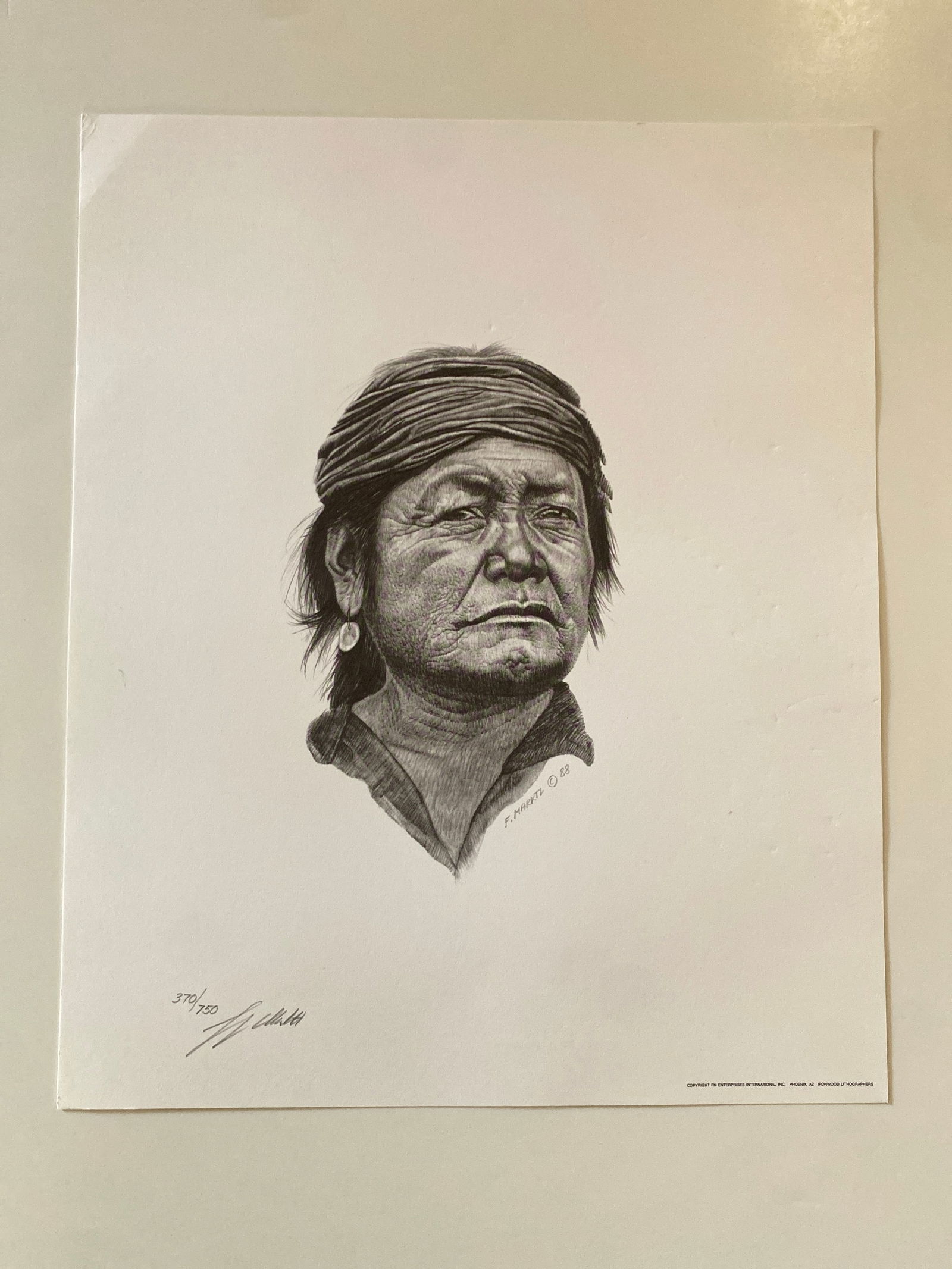 Franz Marktl Signed Native American Lithograph (1 of 2)