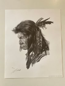 Franz Marktl Signed Native American Lithograph