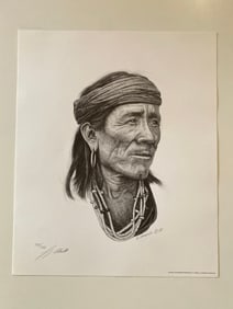 Franz Marktl Signed Native American Lithograph