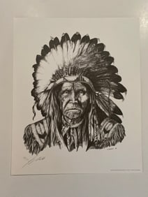 Franz Marktl Signed Native American Lithograph