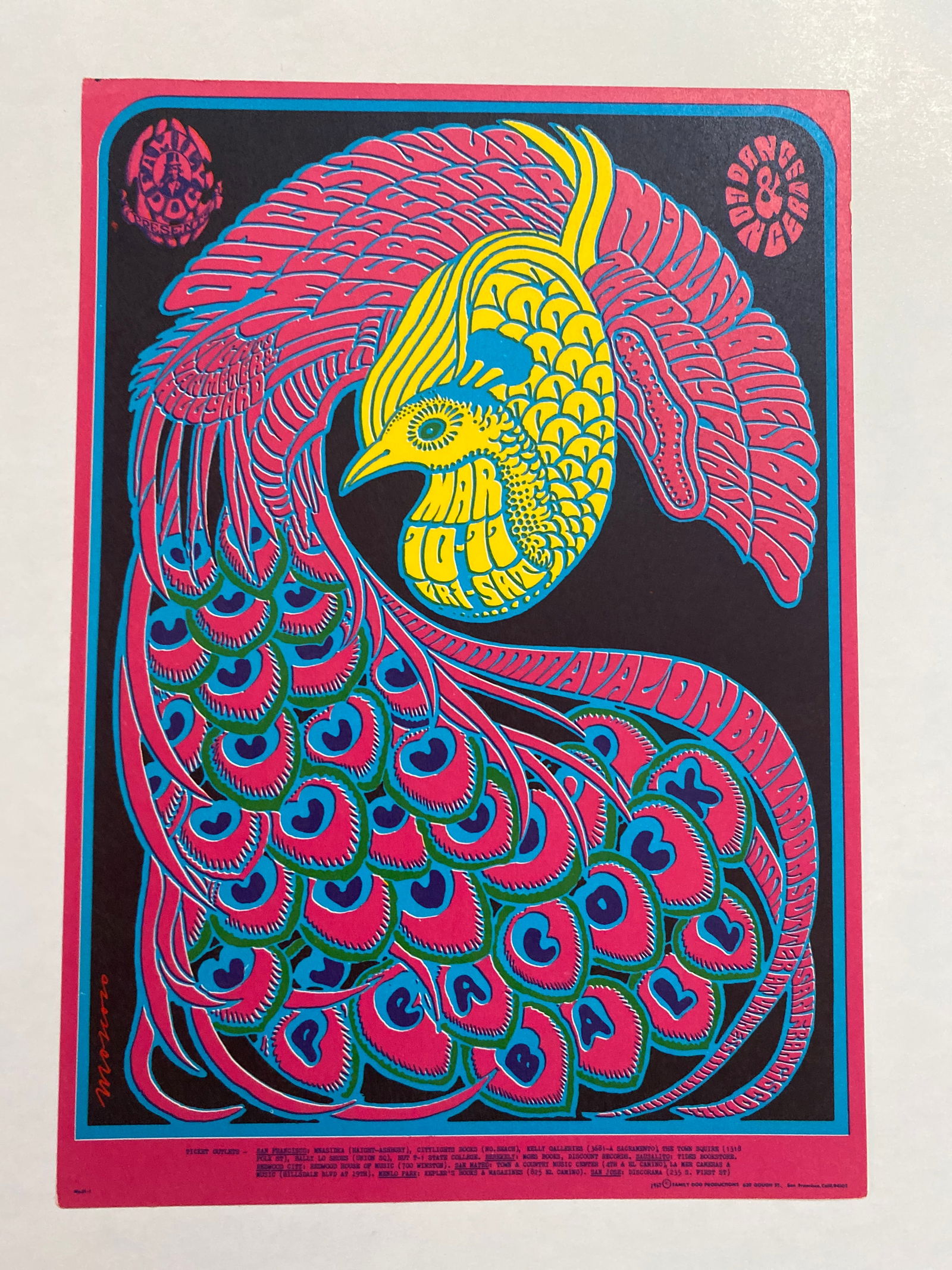 Quicksilver Messenger Service Daily Flash Avalon Ballroom Postcard: 1st Printing FD51