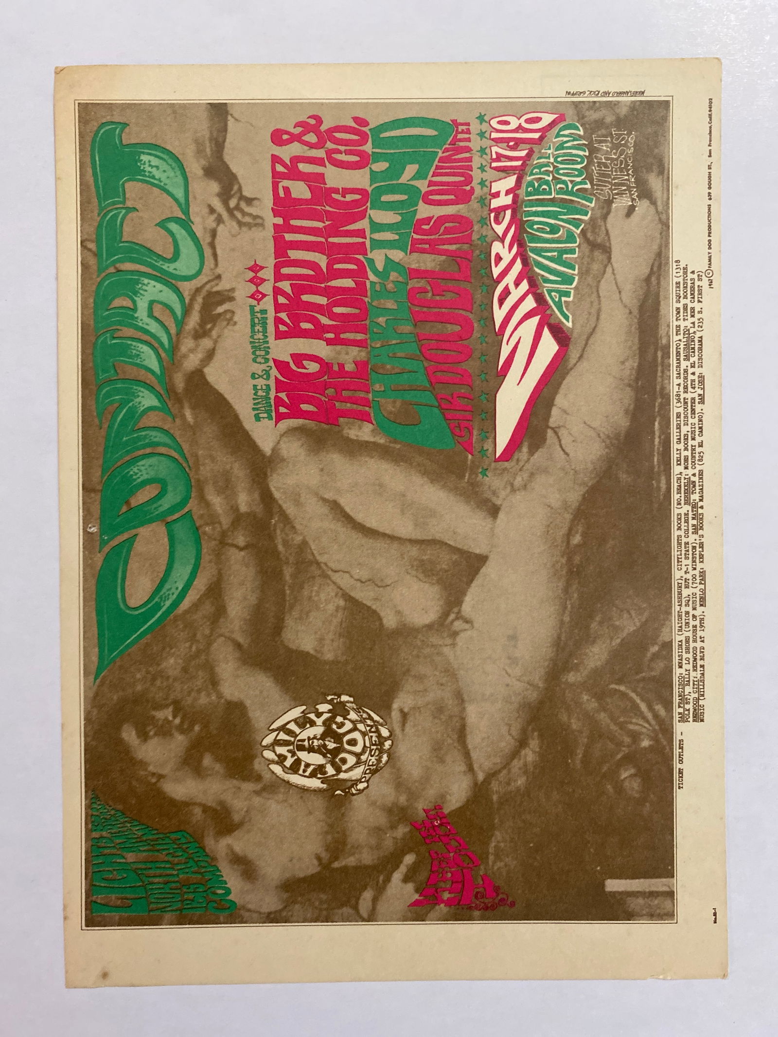 Janis Joplin Big Brother 1967 Family Dog Postcard (1 of 2)