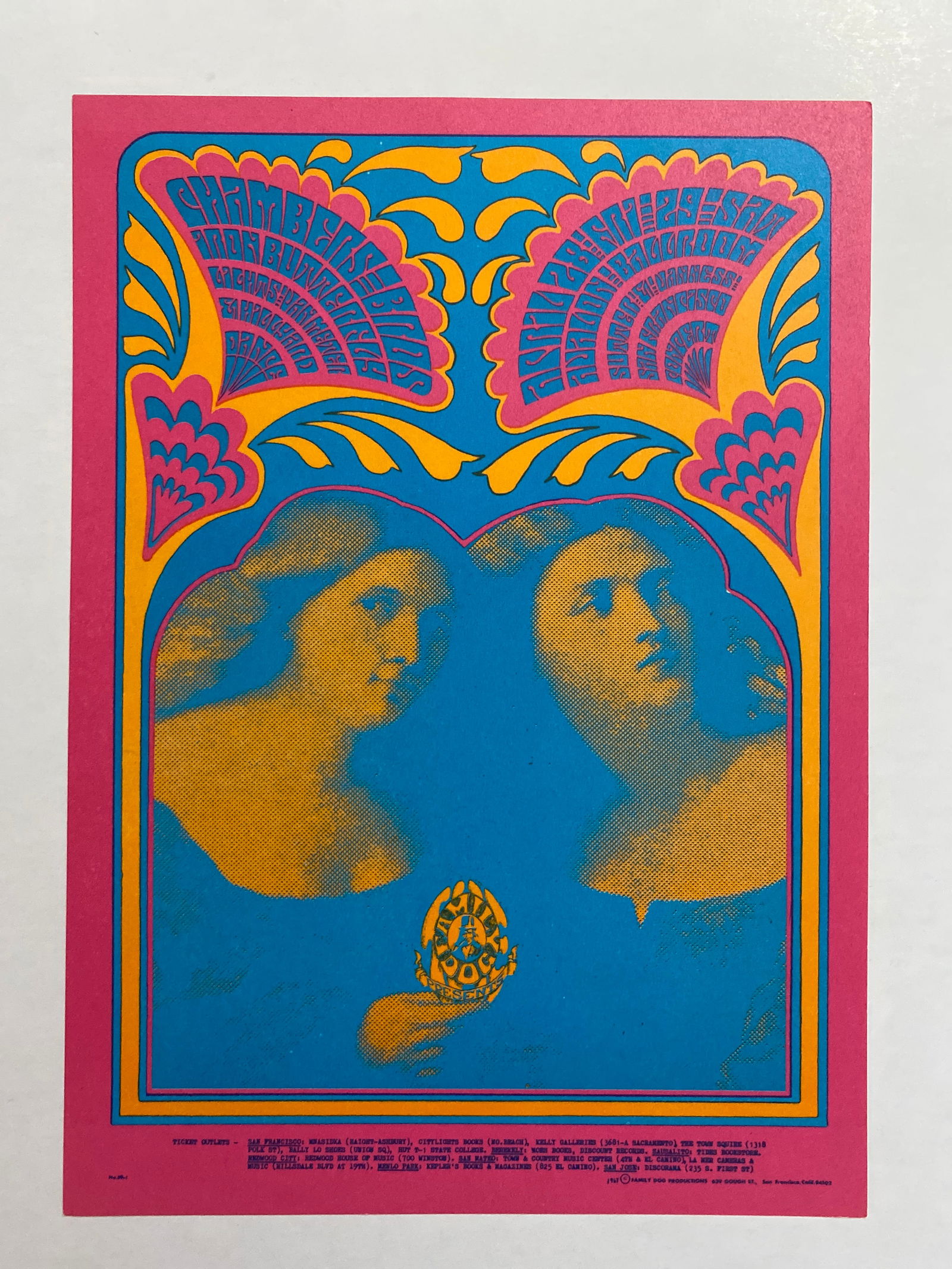 Chamber Brothers 1967 Family Dog Postcard: 1st Printing FD59