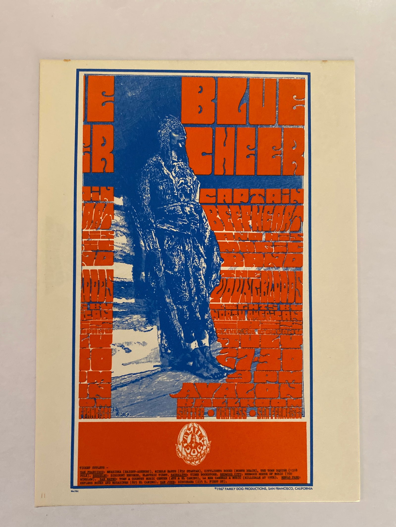 Blue Cheer 1967 Family Dog Postcard: 1st Printing FD73