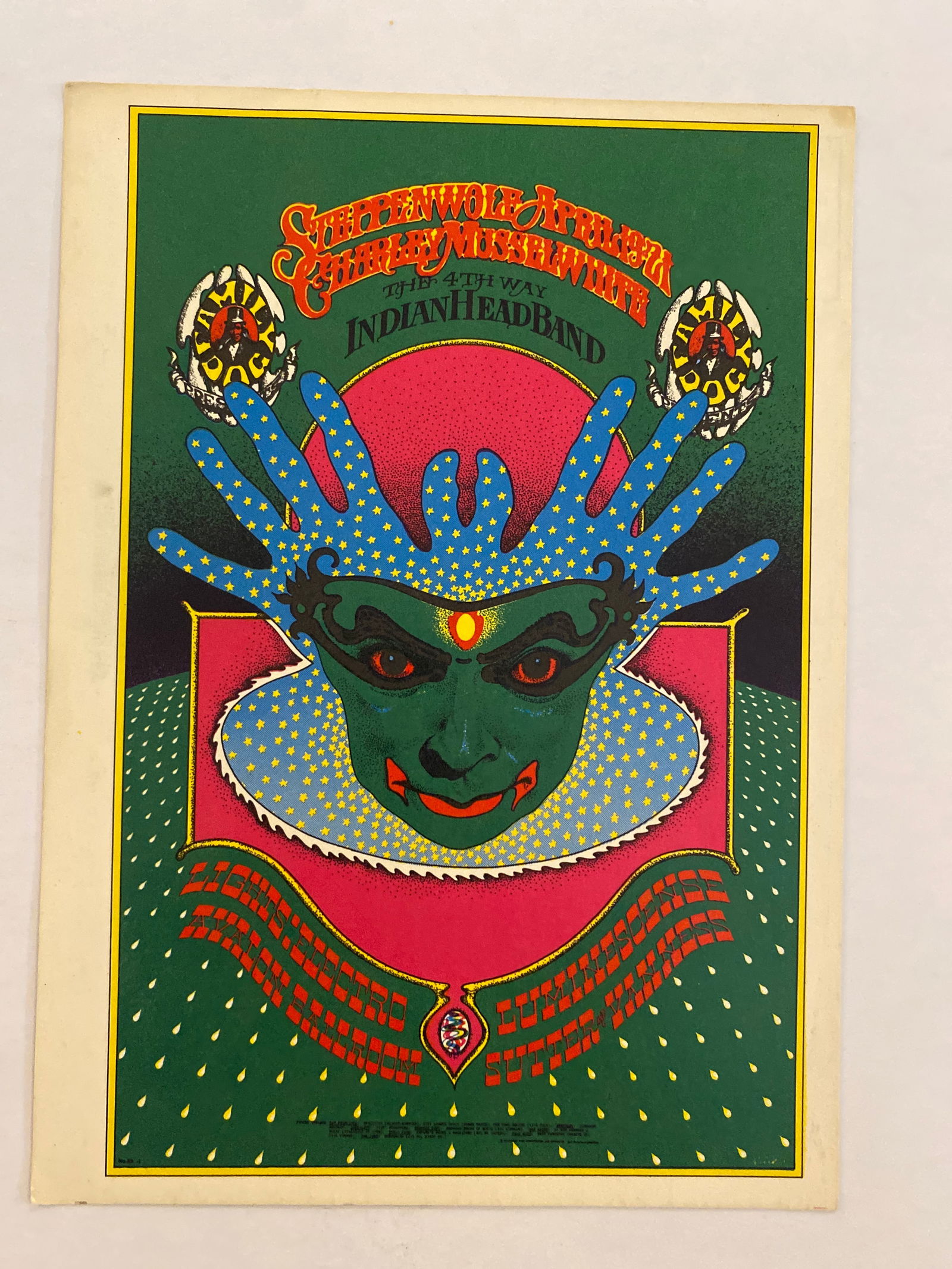 Steppenwolf Charlie Musslewhite 1968 Family Dog Postcard: 1st Printing FD115