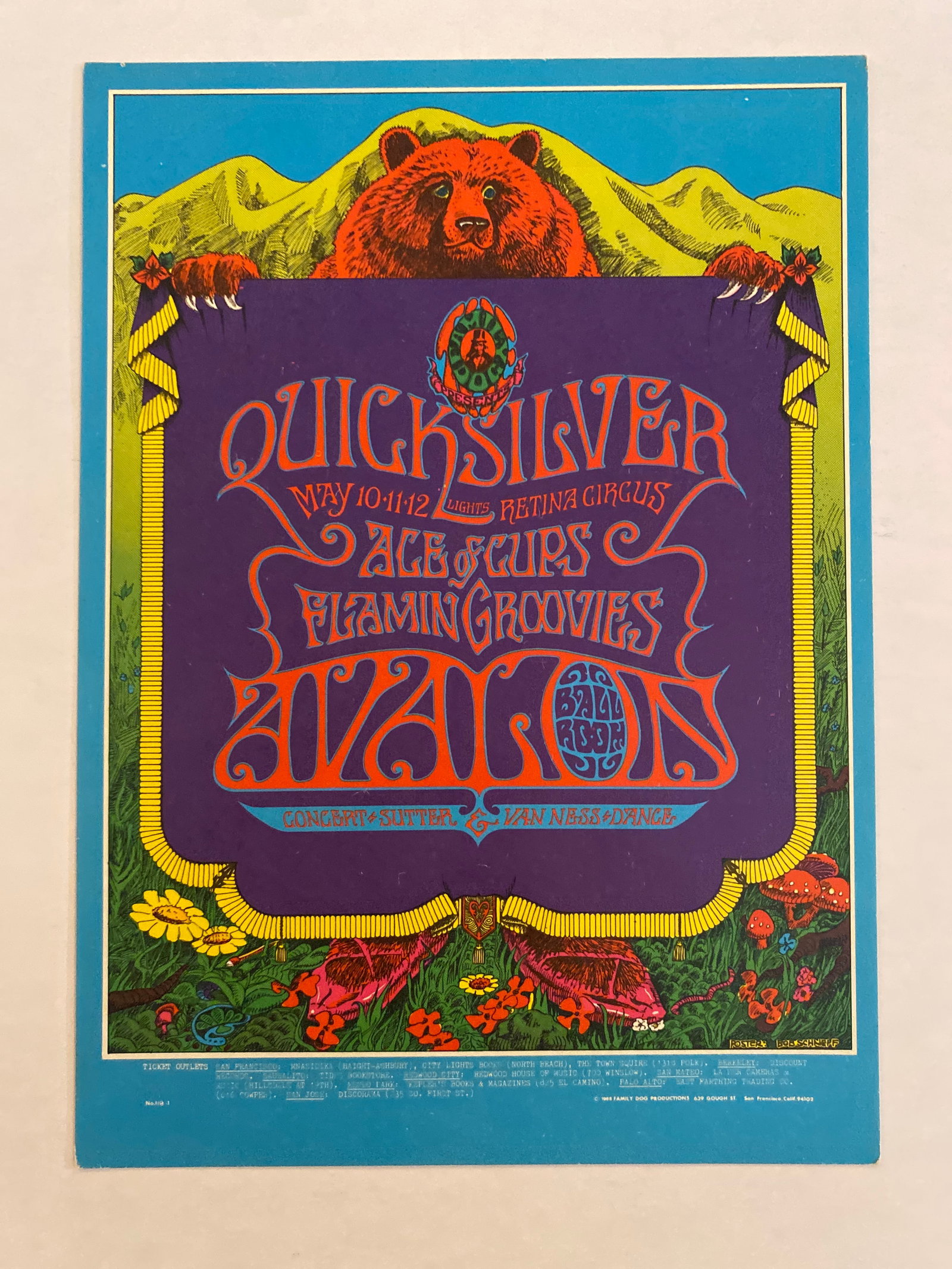 Quicksilver Messenger Service 1968 Family Dog Postcard: 1st Printing FD118