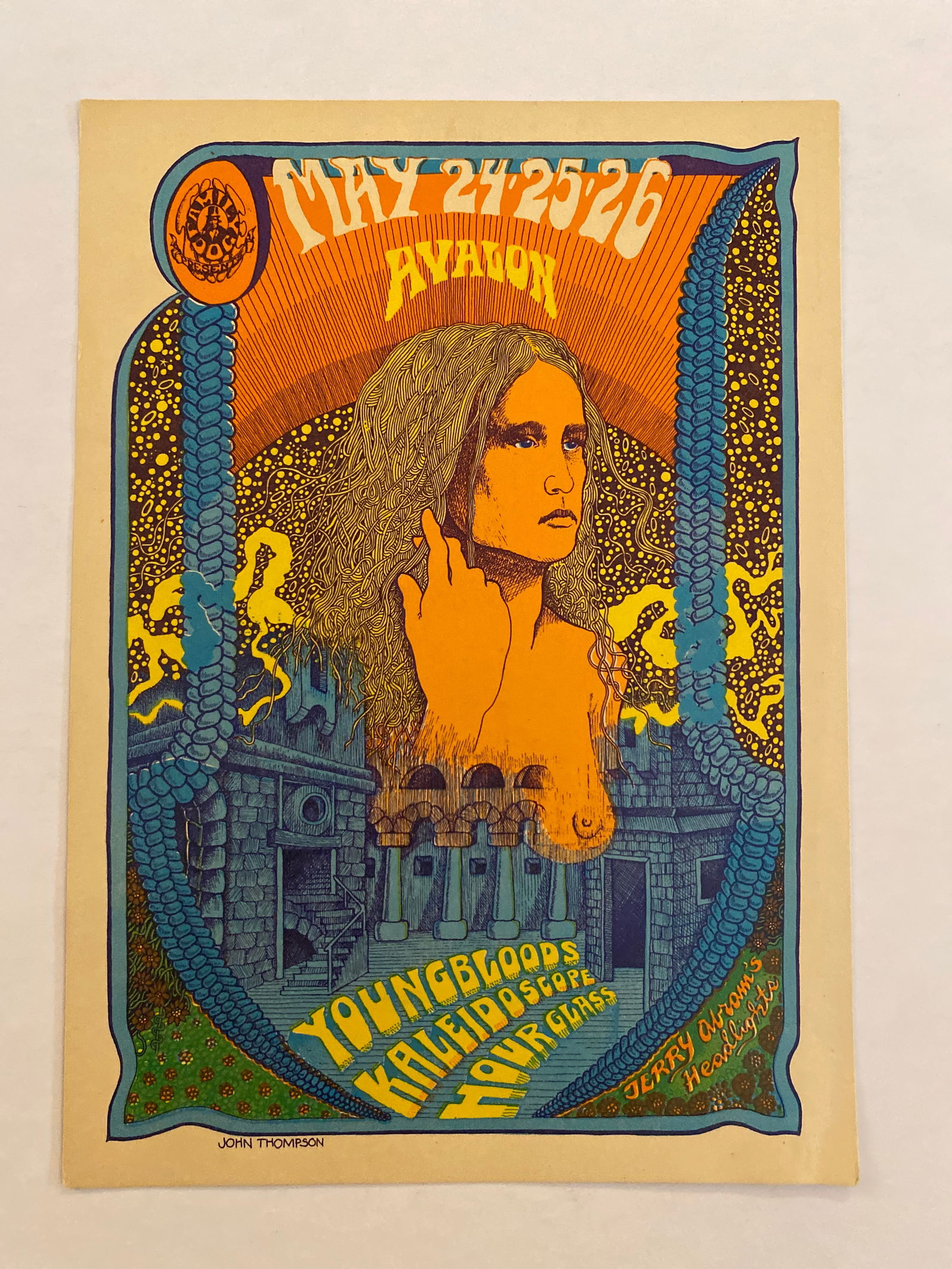 Allman Brothers (Hourglass) 1968 Family Dog Postcard: 1st Printing FD120