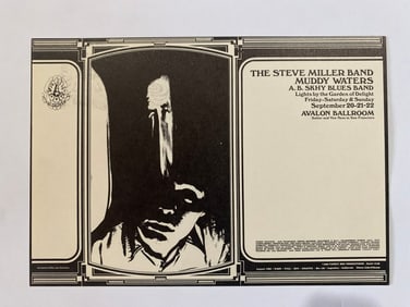 Steve Miller Band Muddy Waters 1968 Family Dog Postcard