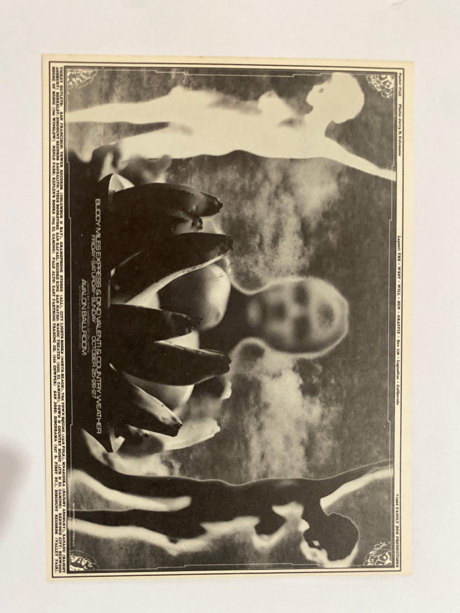 Buddy Miles 1968 Family Dog Postcard: 1st Printing FD143