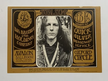 Janis Joplin Big Brother and Quicksilver 1967 Family Dog Postcard