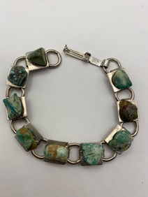 Vintage Navajo Sterling Silver Turquoise Bracelet