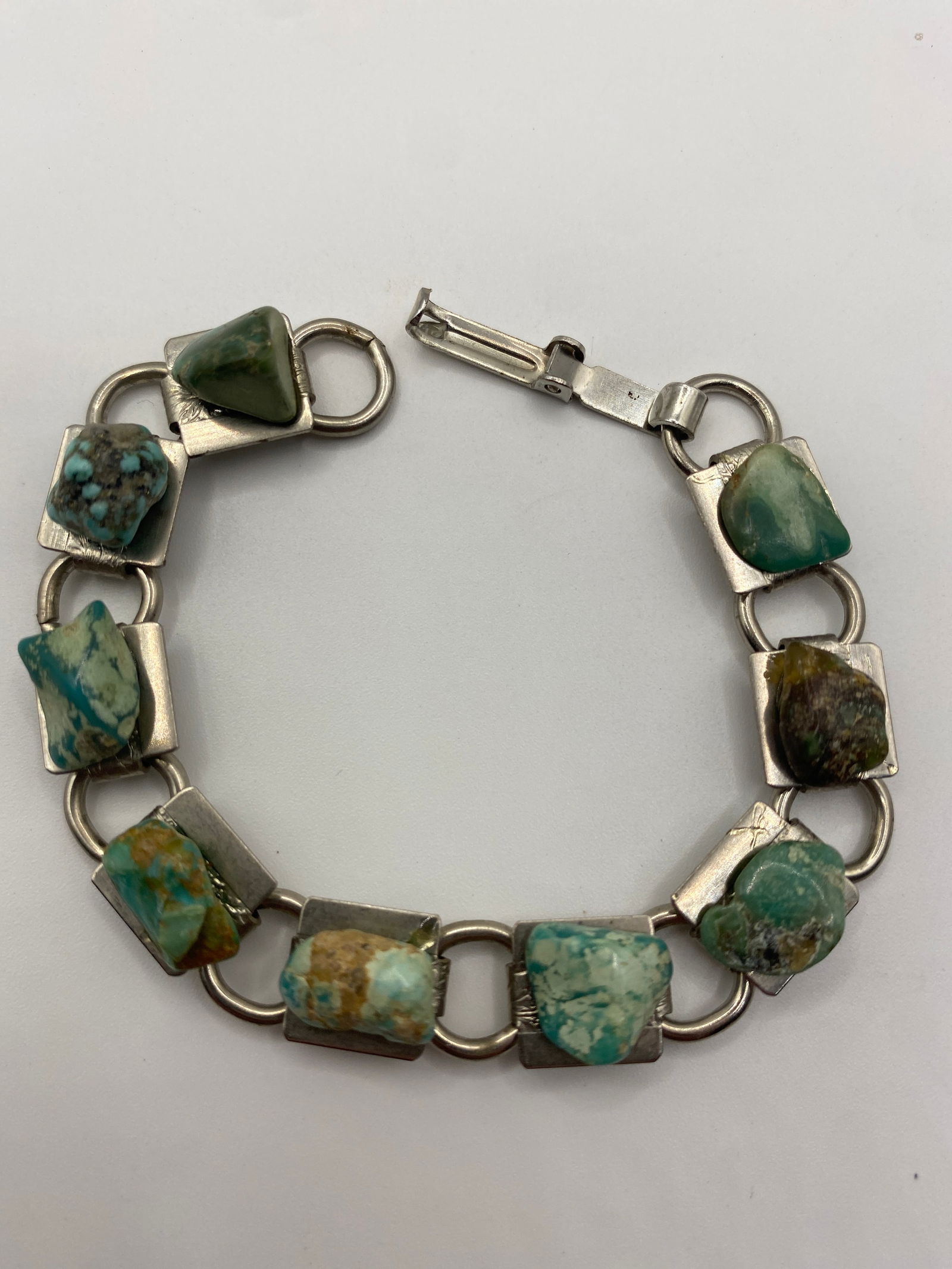 Vintage Navajo Sterling Silver Turquoise Bracelet (1 of 2)
