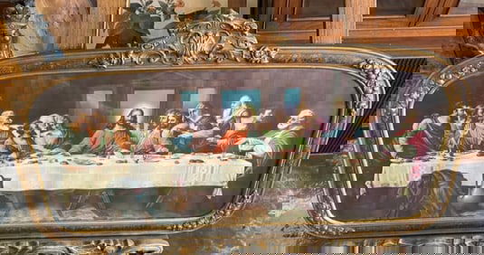 19th Century Chromolithograph The Last Supper Print