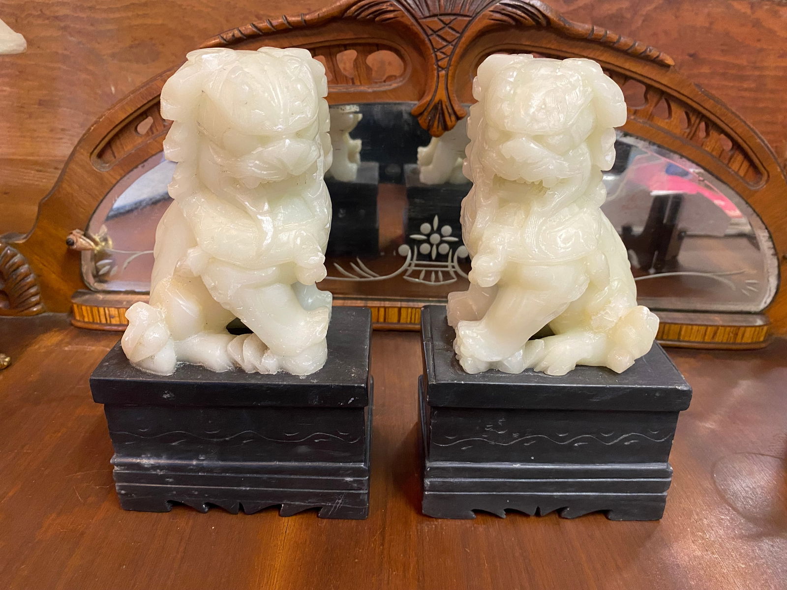 Antique Chinese Celedon Foo Dogs (1 of 3)