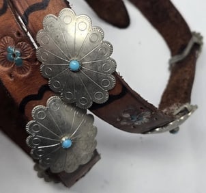 Antique Native American Silver Concho Belt
