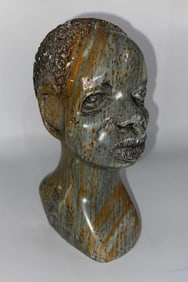 Antique Stone African American Women Bust Statue