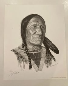 Franz Marktl Signed Native American Lithograph
